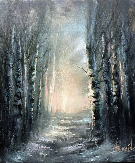 Birch Tree Oil Painting